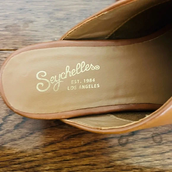 Seychelles Tan Leather Mules 7.5 - Picture 3 of 7